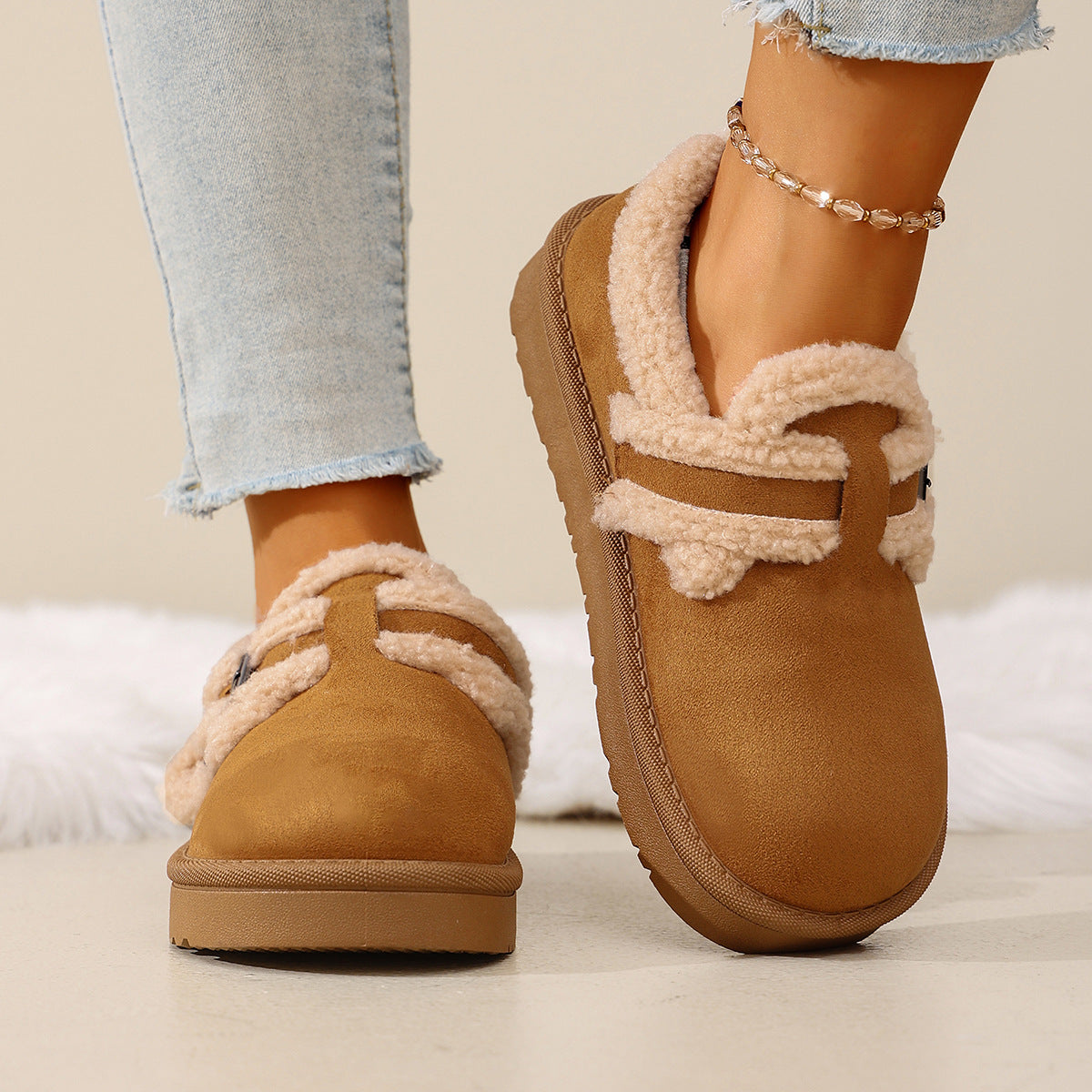 Scarpe da donna in cotone con plateau retrò di stagione